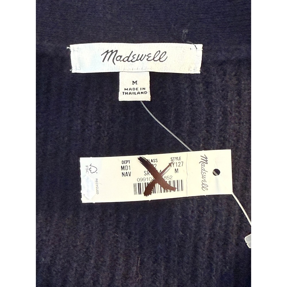 Madewell Mens Cardigan in Heritage Merino Wool Navy Blue NY127 Medium NEW - Picture 5 of 8